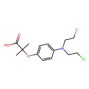 2-[4-[Bis(2-chloroethyl)amino]phenoxy]-2-methylpropanoic acid structure