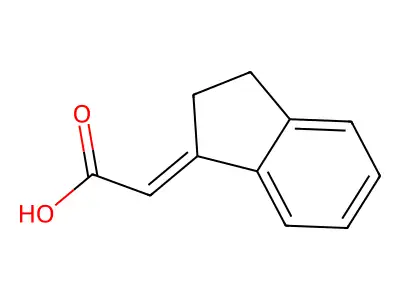 2-(2,3-Dihydroinden-1-ylidene)acetic acid structure