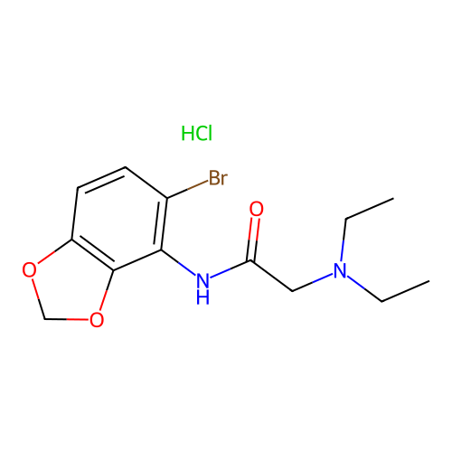 N-(5-bromobenzo[d][1,3]dioxol-4-yl)-2-(diethylamino)acetamide hydrochloride structure