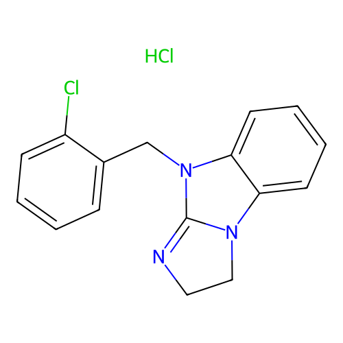 9-(2-chlorobenzyl)-3,9-dihydro-2H-benzo[d]imidazo[1,2-a]imidazole hydrochloride structure