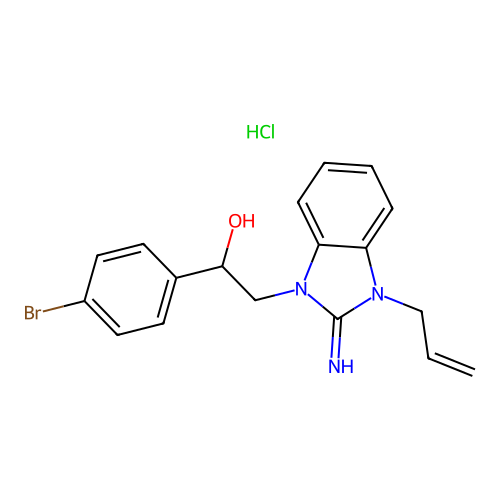 2-(3-allyl-2-imino-2,3-dihydro-1H-benzo[d]imidazol-1-yl)-1-(4-bromophenyl)ethanol hydrochloride structure