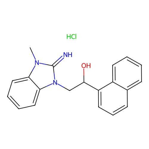 2-(2-Imino-3-methyl-2,3-dihydro-benzoimidazol-1-yl)-1-naphthalen-1-yl-ethanol structure