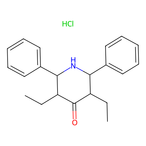 3,5-Diethyl-2,6-diphenylpiperidin-4-one hydrochloride structure