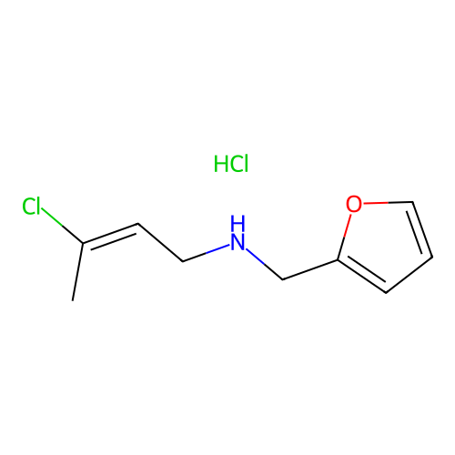 (E)-3-chloro-N-(furan-2-ylmethyl)but-2-en-1-amine hydrochloride structure