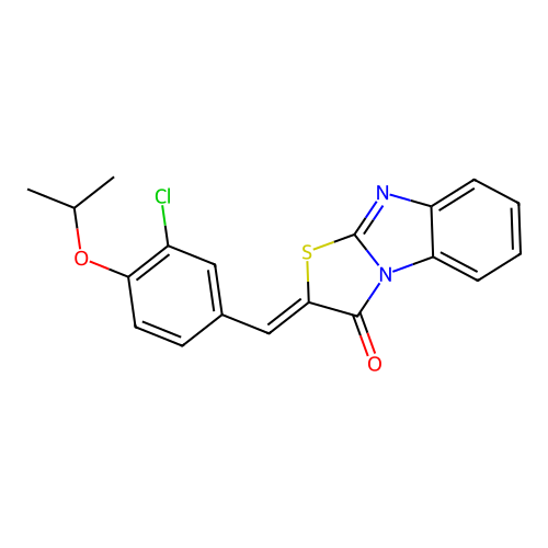 (Z)-2-(3-chloro-4-isopropoxybenzylidene)benzo[4,5]imidazo[2,1-b]thiazol-3(2H)-one structure