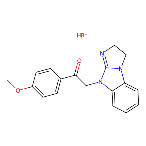 2-(2H-benzo[d]imidazo[1,2-a]imidazol-9(3H)-yl)-1-(4-methoxyphenyl)ethanone hydrobromide structure