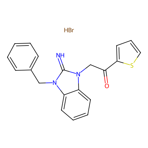 2-(3-Benzyl-2-imino-2,3-dihydro-benzoimidazol-1-yl)-1-thiophen-2-yl-ethanone structure
