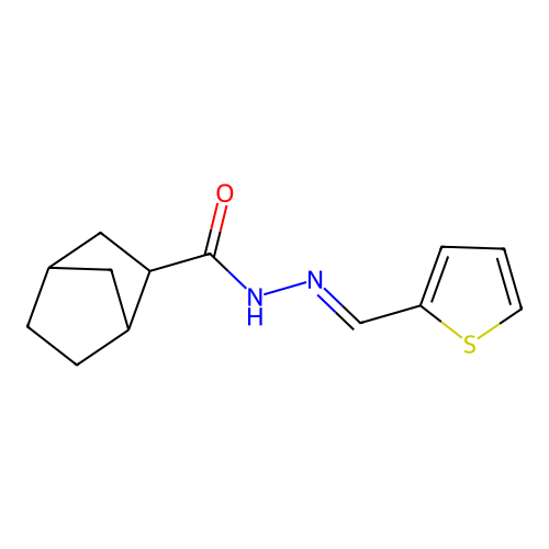 N'-(2-thienylmethylene)bicyclo[2.2.1]heptane-2-carbohydrazide structure