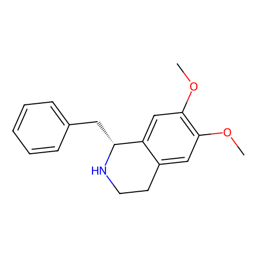 (1R)-1-benzyl-6,7-dimethoxy-1,2,3,4-tetrahydroisoquinoline structure