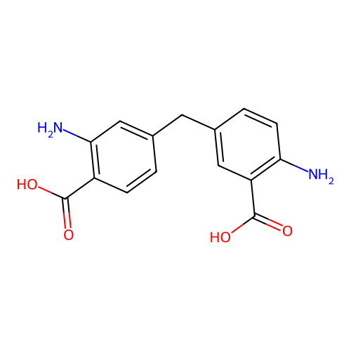 2-Amino-4-(4-amino-3-carboxybenzyl)benzoic acid structure