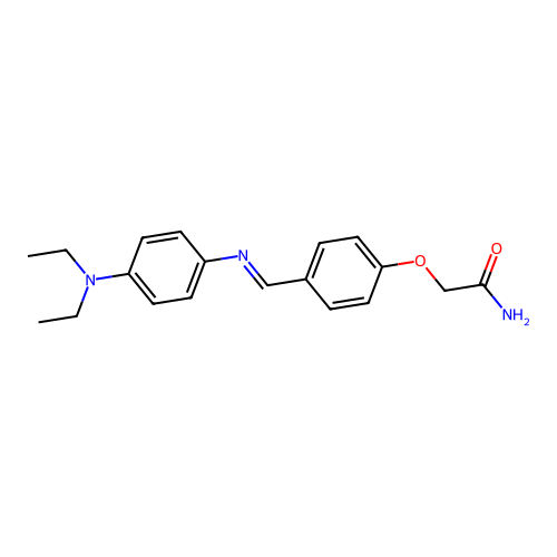 2-[4-({[4-(Diethylamino)phenyl]imino}methyl)phenoxy]acetamide structure