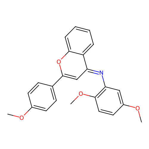 (E)-2,5-dimethoxy-N-(2-(4-methoxyphenyl)-4H-chromen-4-ylidene)aniline structure