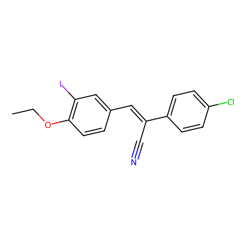 (2Z)-2-(4-chlorophenyl)-3-(4-ethoxy-3-iodophenyl)prop-2-enenitrile structure