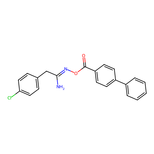 (1Z)-N'-[(biphenyl-4-ylcarbonyl)oxy]-2-(4-chlorophenyl)ethanimidamide structure