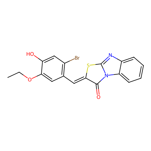 (2Z)-2-(2-bromo-5-ethoxy-4-hydroxybenzylidene)[1,3]thiazolo[3,2-a]benzimidazol-3(2H)-one structure