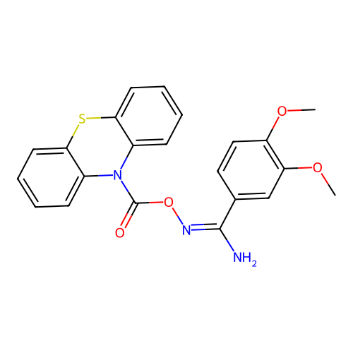 [(E)-[amino-(3,4-dimethoxyphenyl)methylidene]amino] phenothiazine-10-carboxylate structure
