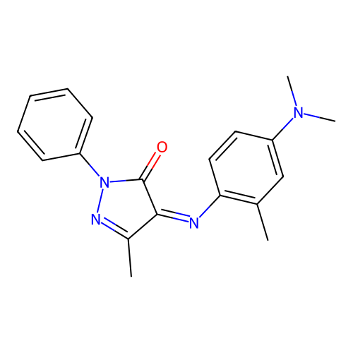 2-Pyrazolin-5-one, 4-[[4-(dimethylamino)-o-tolyl]imino]-3-methyl-1-phenyl- structure