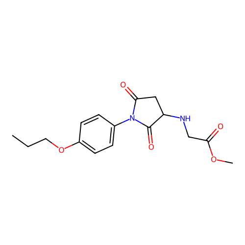 Methyl 2-[[2,5-dioxo-1-(4-propoxyphenyl)pyrrolidin-3-yl]amino]acetate structure