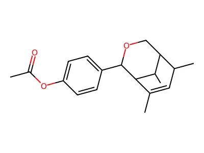 4-(6,8,9-Trimethyl-3-oxabicyclo[3.3.1]non-7-en-2-yl)phenyl acetate structure