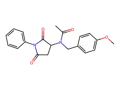 N-(2,5-dioxo-1-phenylpyrrolidin-3-yl)-N-(4-methoxybenzyl)acetamide structure