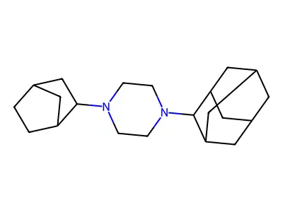1-(2-Adamantyl)-4-(3-bicyclo[2.2.1]heptanyl)piperazine structure