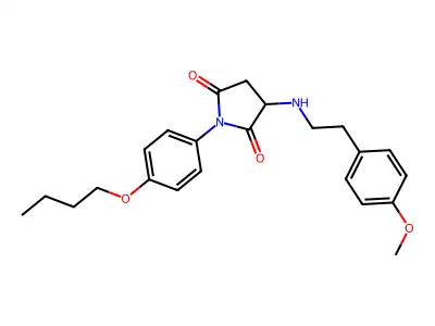 1-(4-Butoxyphenyl)-3-[2-(4-methoxyphenyl)ethylamino]pyrrolidine-2,5-dione structure