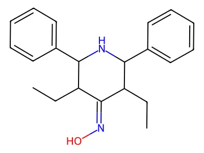 3,5-diethyl-N-hydroxy-2,6-diphenylpiperidin-4-imine structure
