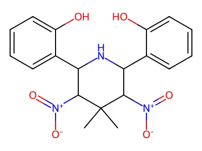 2-[6-(2-Hydroxyphenyl)-4,4-dimethyl-3,5-dinitropiperidin-2-yl]phenol structure