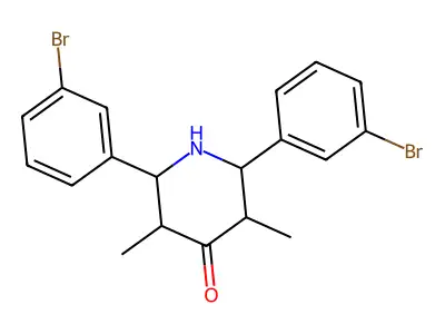 2,6-Bis(3-bromophenyl)-3,5-dimethylpiperidin-4-one structure