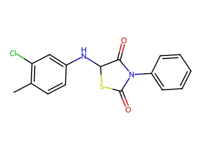 5-[(3-Chloro-4-methylphenyl)amino]-3-phenyl-1,3-thiazolidine-2,4-dione structure