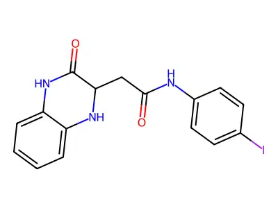 N-(4-iodophenyl)-2-(3-oxo-1,2,3,4-tetrahydroquinoxalin-2-yl)acetamide structure