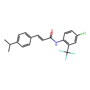 (E)-N-[4-chloro-2-(trifluoromethyl)phenyl]-3-(4-propan-2-ylphenyl)prop-2-enamide structure