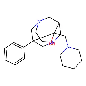 9-Piperidinomethyl-1-phenyl-3,6-diazahomoadamantan-9-ol structure