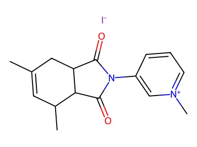 4,6-dimethyl-2-(1-methylpyridin-5-yl)-3a,4,7,7a-tetrahydroisoindole-1,3-dione Iodide structure