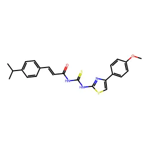 (2E)-N-{[4-(4-methoxyphenyl)-1,3-thiazol-2-yl]carbamothioyl}-3-[4-(propan-2-yl)phenyl]prop-2-enamide structure