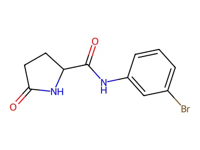 N-(3-bromophenyl)-5-oxopyrrolidine-2-carboxamide structure