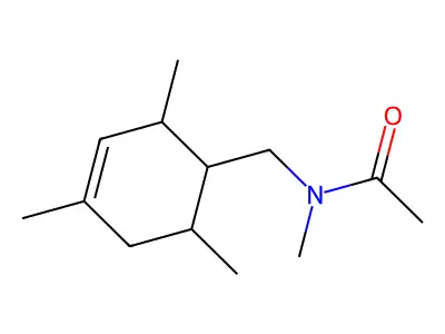 N-methyl-N-[(2,4,6-trimethylcyclohex-3-en-1-yl)methyl]acetamide structure