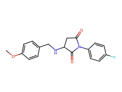 1-(4-Fluorophenyl)-3-[(4-methoxybenzyl)amino]pyrrolidine-2,5-dione structure