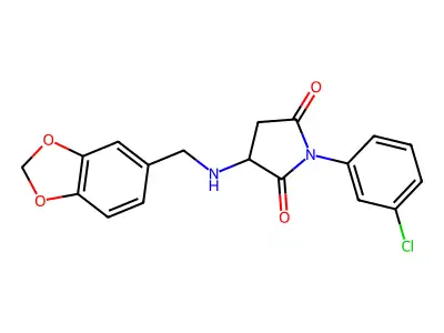 3-(1,3-Benzodioxol-5-ylmethylamino)-1-(3-chlorophenyl)pyrrolidine-2,5-dione structure