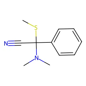2-(Dimethylamino)-2-methylsulfanyl-2-phenylacetonitrile structure