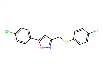 5-(4-Chlorophenyl)-3-{[(4-chlorophenyl)sulfanyl]methyl}isoxazole structure