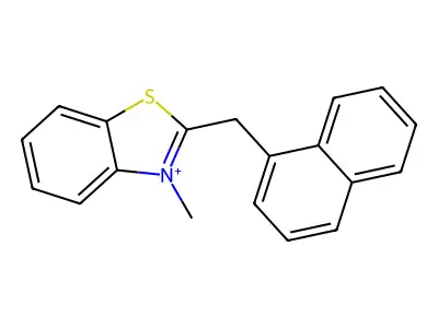 3-Methyl-2-(1-naphthalenylmethyl)benzothiazolium structure