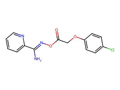 [[Amino(pyridin-2-yl)methylidene]amino] 2-(4-chlorophenoxy)acetate structure