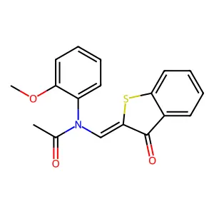 N-(2-methoxyphenyl)-N-[(Z)-(3-oxo-1-benzothiophen-2-ylidene)methyl]acetamide structure
