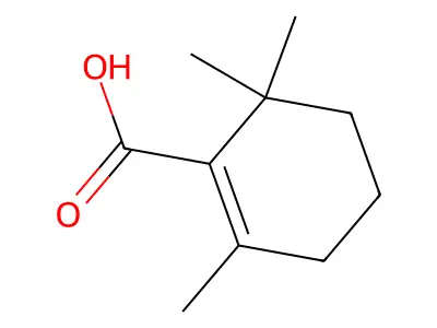 2,6,6-Trimethylcyclohexene-1-carboxylic acid structure