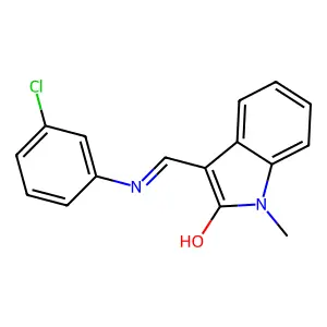 (3E)-3-[(3-chloroanilino)methylidene]-1-methylindol-2-one structure