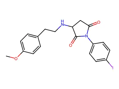 1-(4-Iodophenyl)-3-[2-(4-methoxyphenyl)ethylamino]pyrrolidine-2,5-dione structure