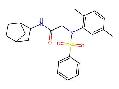 N-bicyclo[2.2.1]hept-2-yl-2-[2,5-dimethyl(phenylsulfonyl)anilino]acetamide structure