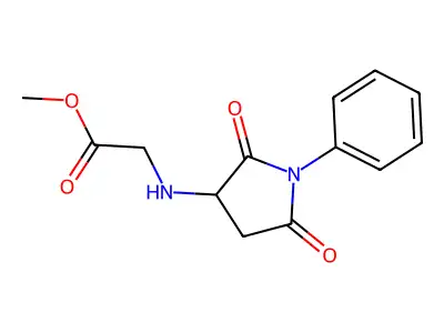 Methyl N-(2,5-dioxo-1-phenylpyrrolidin-3-YL)glycinate structure