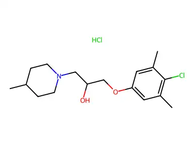 1-(4-chloro-3,5-dimethylphenoxy)-3-(4-methylpiperidin-1-yl)propan-2-ol hydrochloride structure